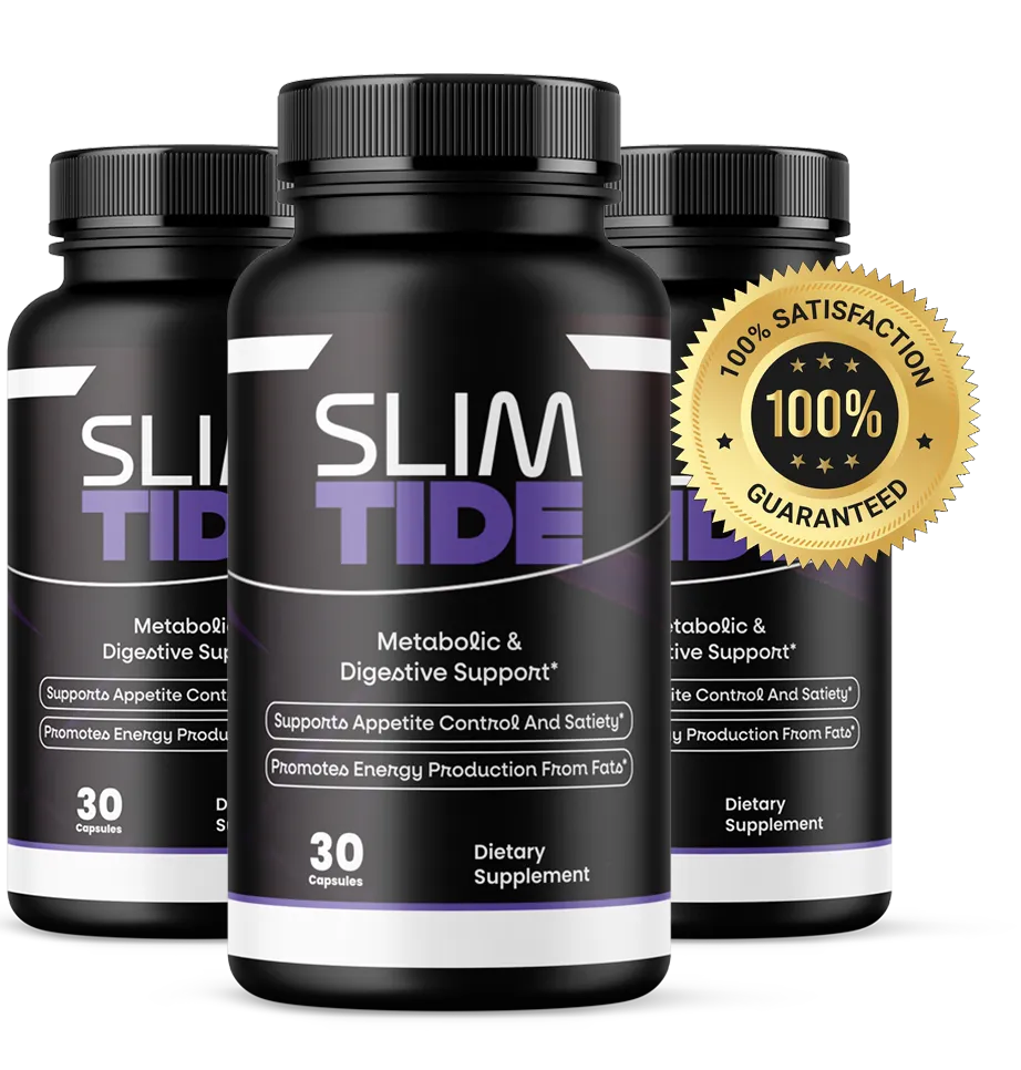 SlimTide — 3 bottles with 100% Satisfaction Guarantee seal